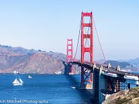 Golden Gate with white ship