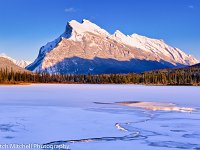 Mt Rundle with frozen lake