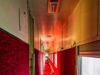red first-class passageway